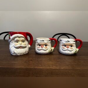 3 vintage santa mugs